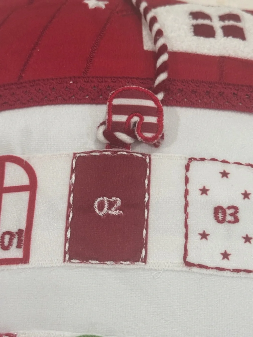 Christmas Advent Calendar Throw Pillow 24 Pocket Countdown NWT